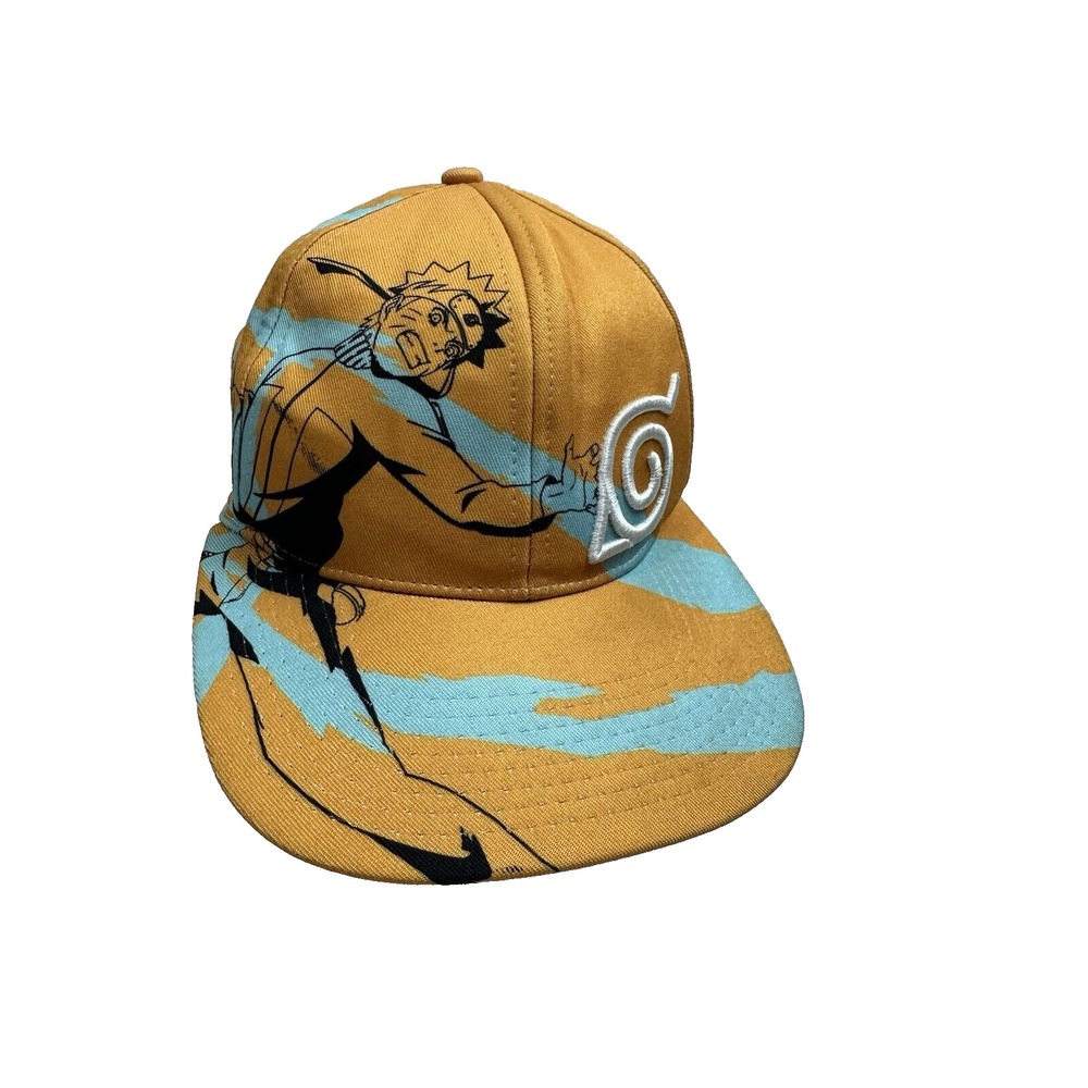 Naruto Men's Orange Leaf Village Snapback Hat - Naruto OSFM Graphic Embroidered‎